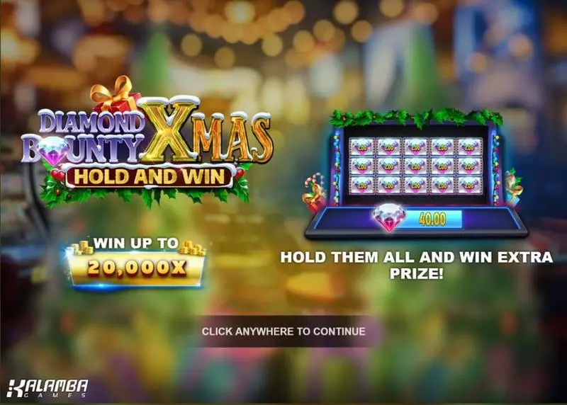 Diamond Bounty Xmas Hold and Win! Kalamba Games Slot Introduction Screen