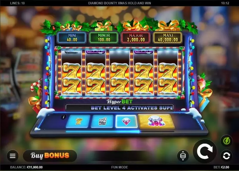 Diamond Bounty Xmas Hold and Win! Kalamba Games Slot Main Screen Reels