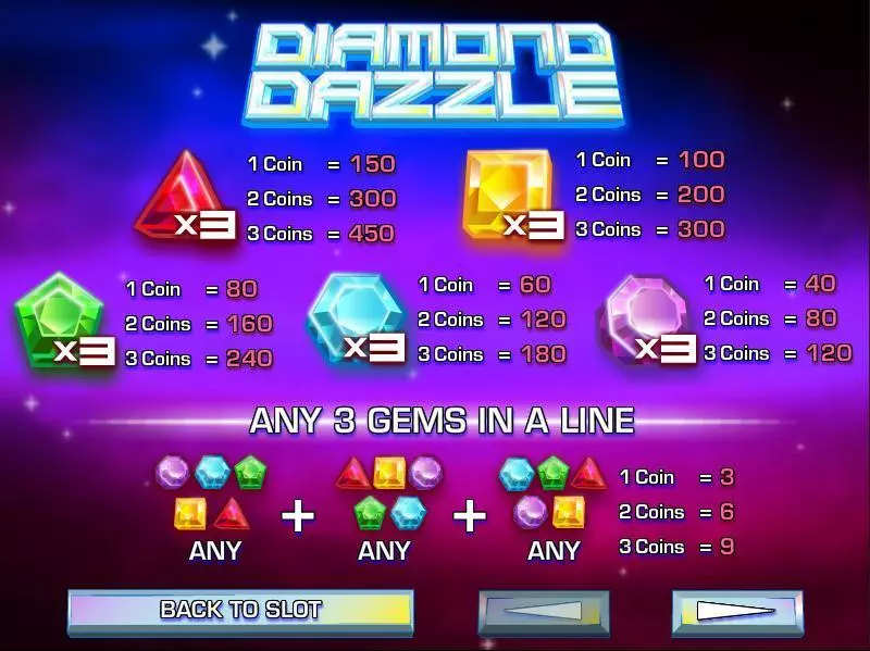 Diamond Dazzle Rival Slot Info and Rules