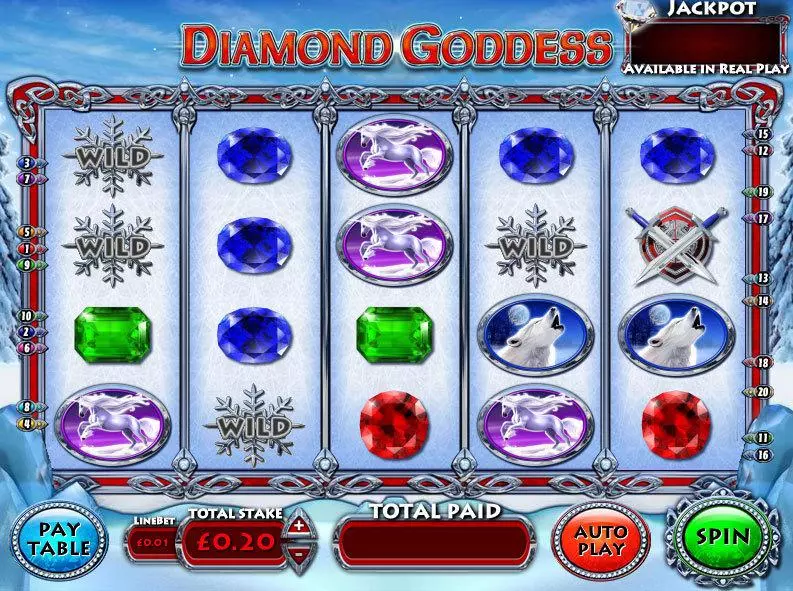 Diamond Goddess Inspired Slot Main Screen Reels