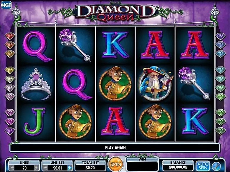 Diamond Queen IGT Slot Introduction Screen