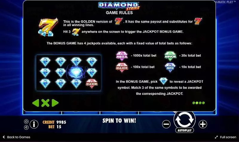 Diamond Strike Pragmatic Play Slot Bonus 1