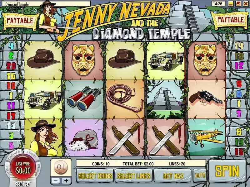 Diamond Temple Rival Slot Main Screen Reels