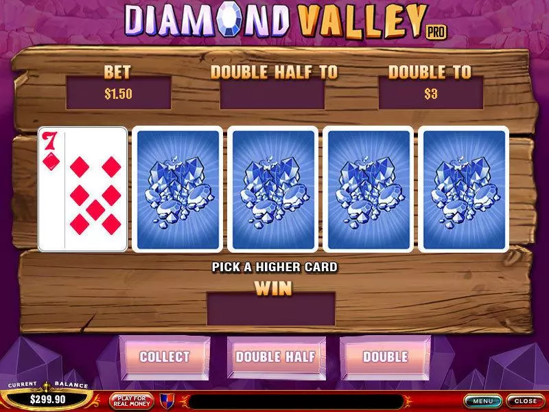 Diamond Valley Pro PlayTech Slot Gamble Screen