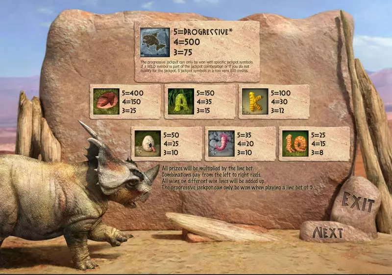 Dino's Rhino Sheriff Gaming Slot Info and Rules