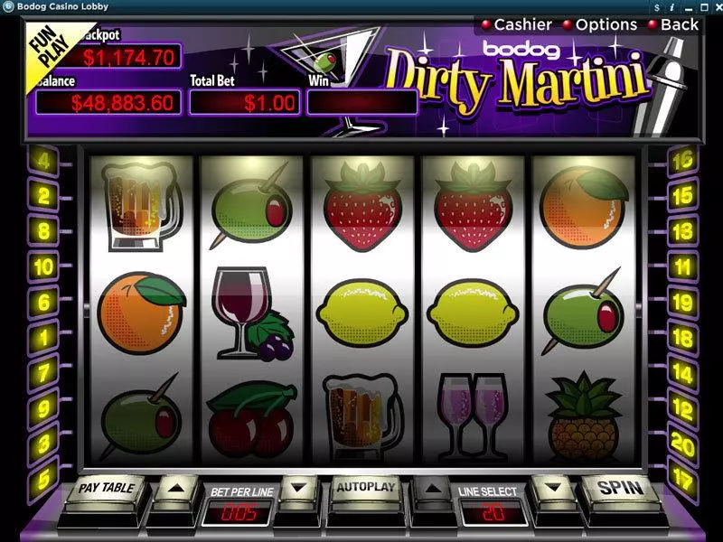 Dirty Martini RTG Slot Main Screen Reels