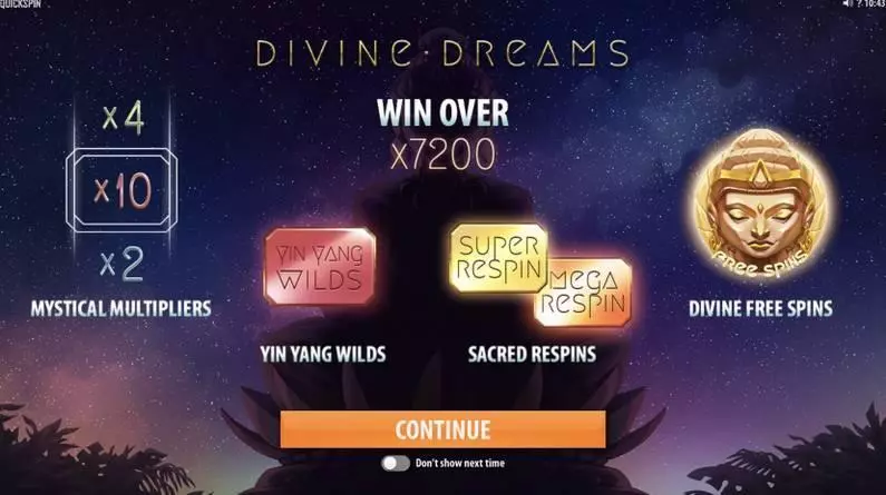 Divine Dreams Quickspin Slot Bonus 1
