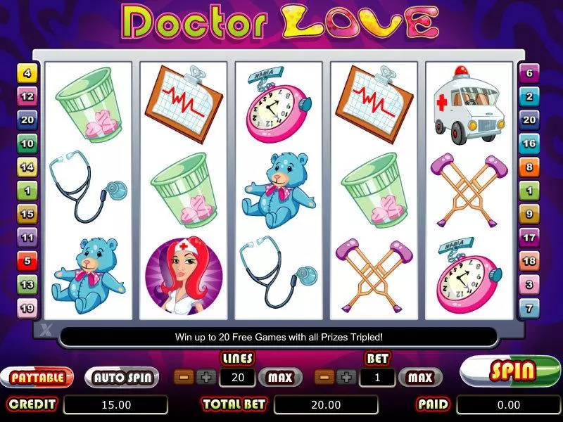 Doctor Love bwin.party Slot Main Screen Reels