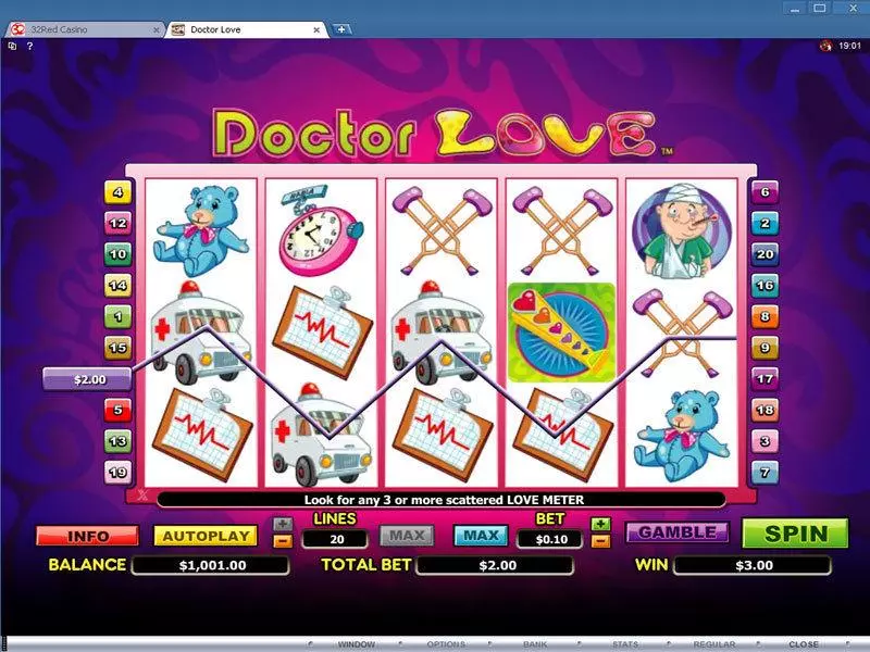 Doctor Love Microgaming Slot Main Screen Reels