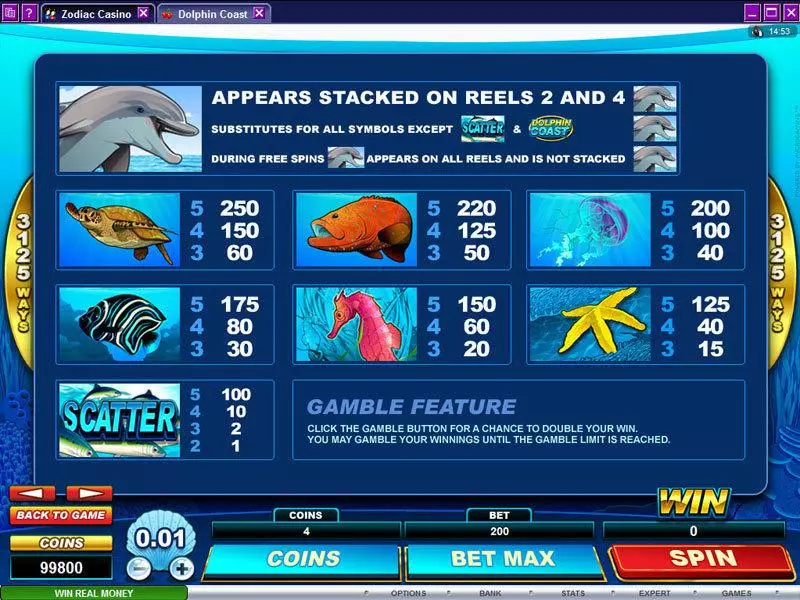 Dolphin Coast Microgaming Slot Info and Rules