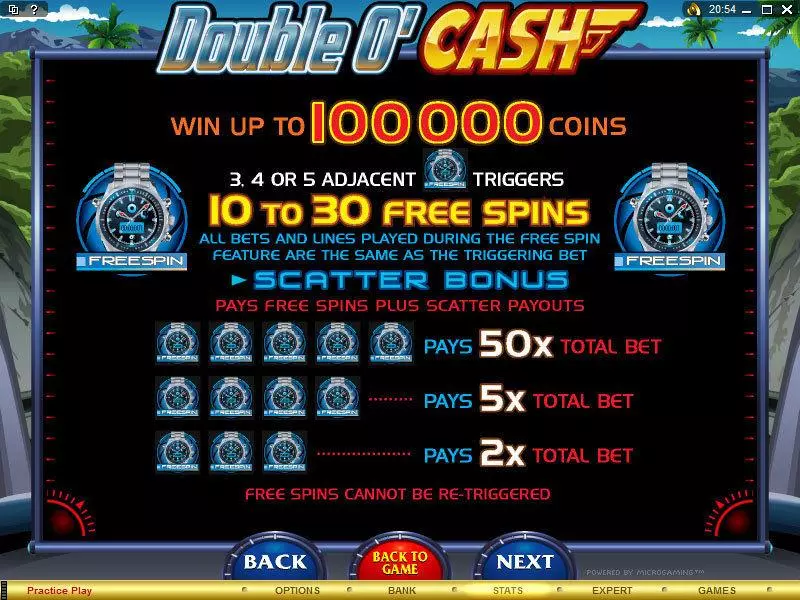 Double O'Cash Microgaming Slot Info and Rules