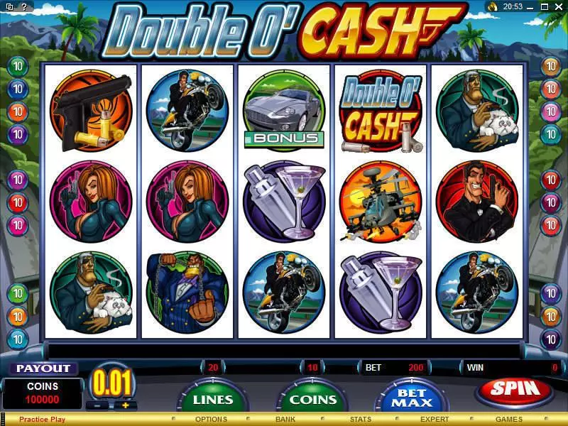 Double O'Cash Microgaming Slot Main Screen Reels