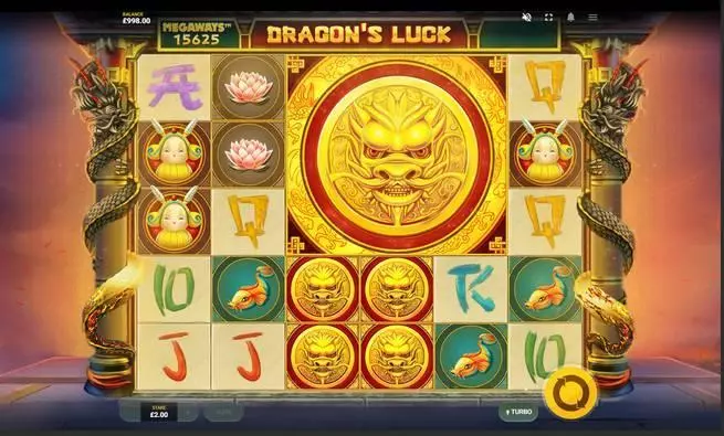 Dragon's Luck MegaWays Red Tiger Gaming Slot Main Screen Reels