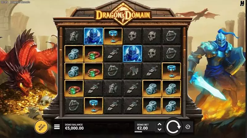 Dragon’s Domain Hacksaw Gaming Slot Main Screen Reels