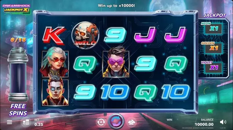 DREAMSHOCK: JACKPOT X Mascot Gaming Slot Main Screen Reels
