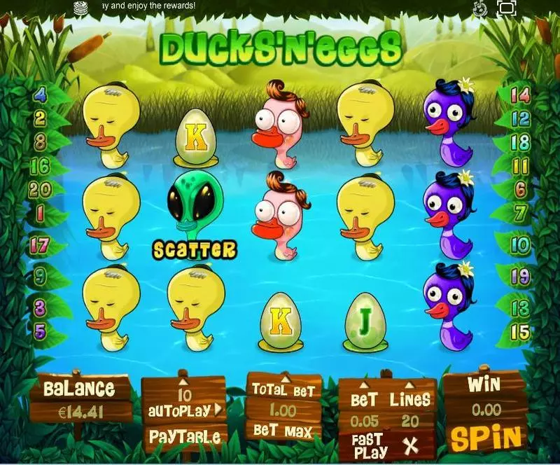 Ducks and Eggs Topgame Slot Main Screen Reels