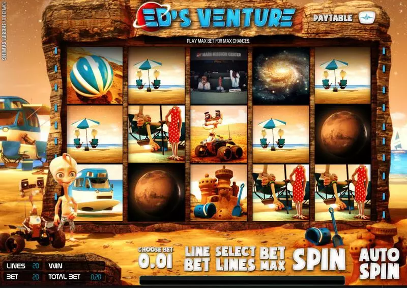 Ed's Venture Sheriff Gaming Slot Main Screen Reels