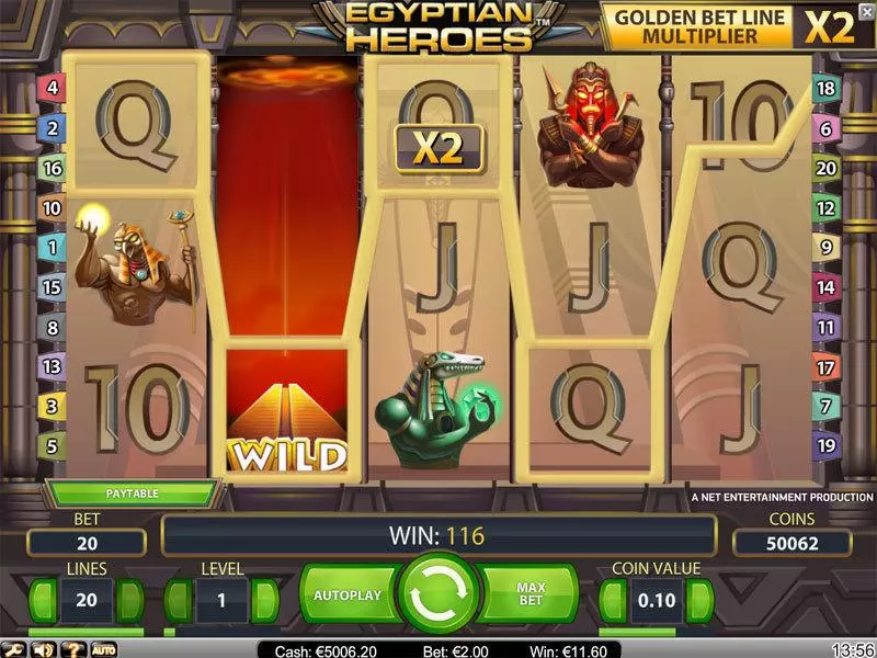 Egyptian Heroes NetEnt Slot Bonus 1