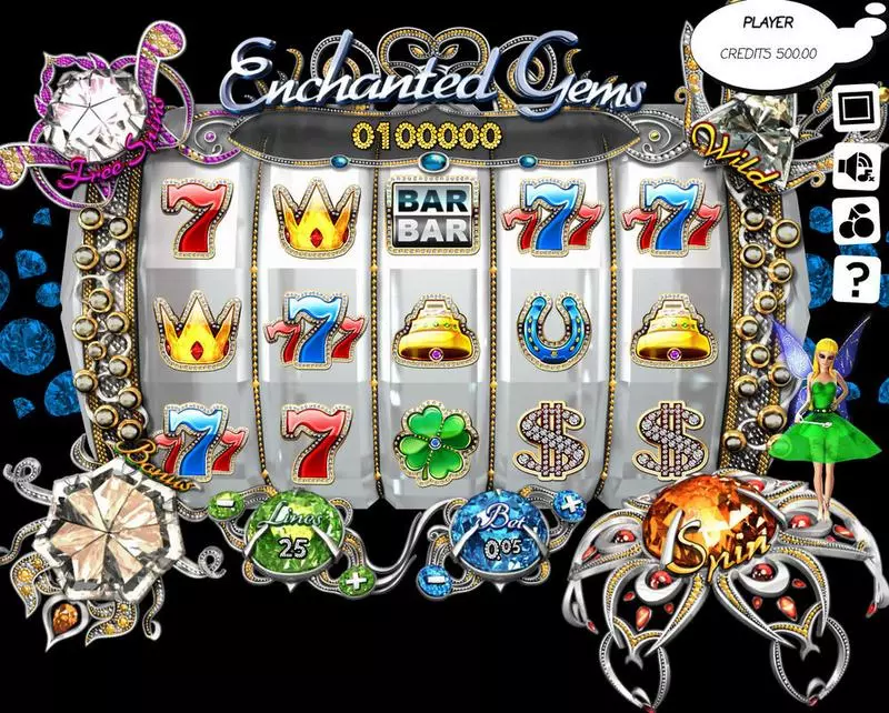 Enchanted Gems Slotland Software Slot Main Screen Reels