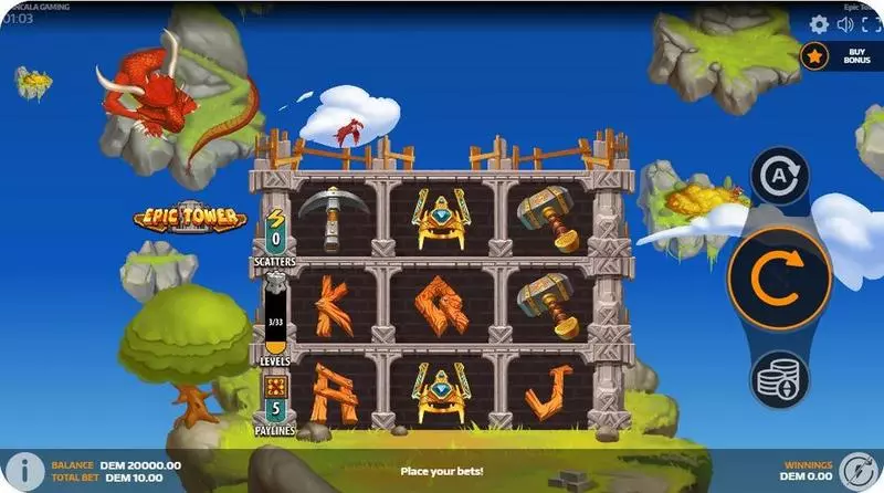 Epic Tower Mancala Gaming Slot Main Screen Reels