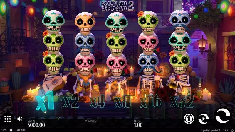 Esqueleto Explosivo 2 Thunderkick Slot Main Screen Reels