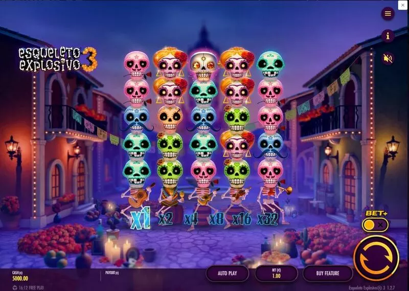 Esqueleto Explosivo 3 Thunderkick Slot Main Screen Reels