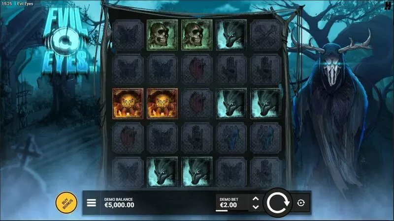 Evil Eyes Hacksaw Gaming Slot Main Screen Reels