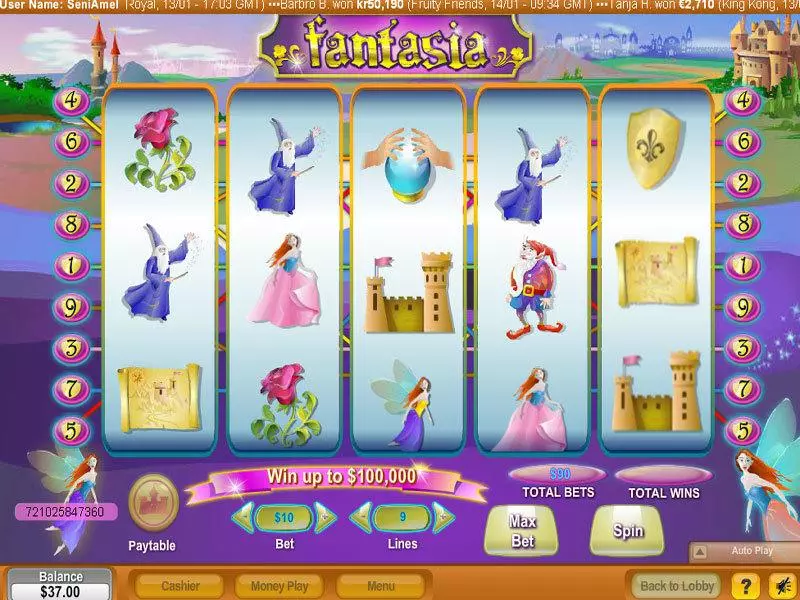 Fantasia NeoGames Slot Main Screen Reels