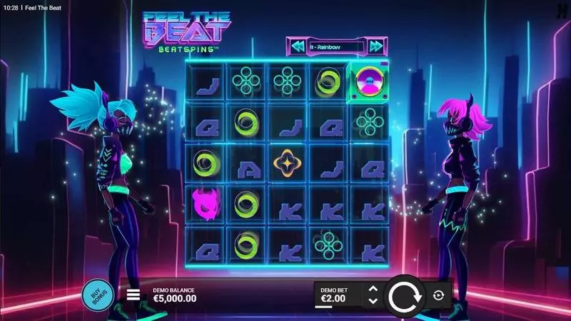 Feel the Beat Hacksaw Gaming Slot Main Screen Reels