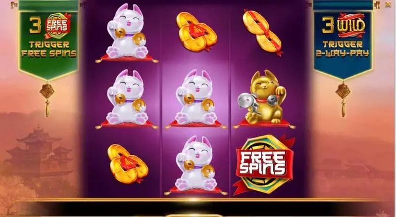 Feng Shui Kitties Booming Games Slot Main Screen Reels