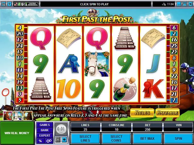 First Past The Post Microgaming Slot Main Screen Reels
