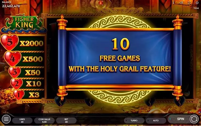 Fisher King Endorphina Slot Free Spins Feature