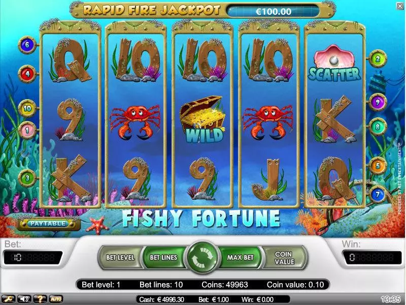 Fishy Fortune NetEnt Slot Main Screen Reels