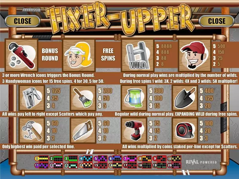 Fixer Upper Rival Slot Info and Rules