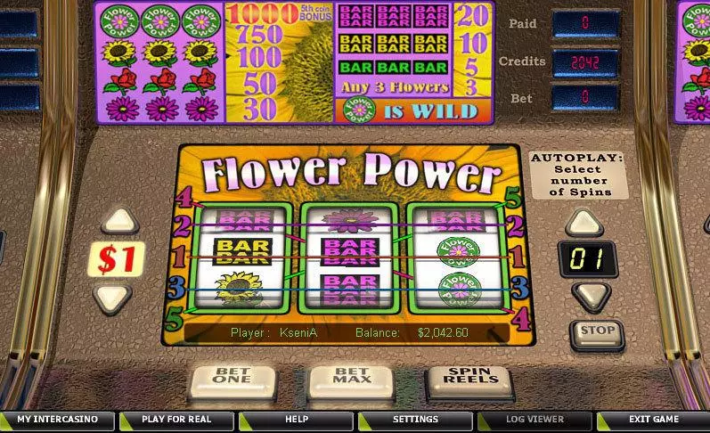 Flower Power CryptoLogic Slot Main Screen Reels