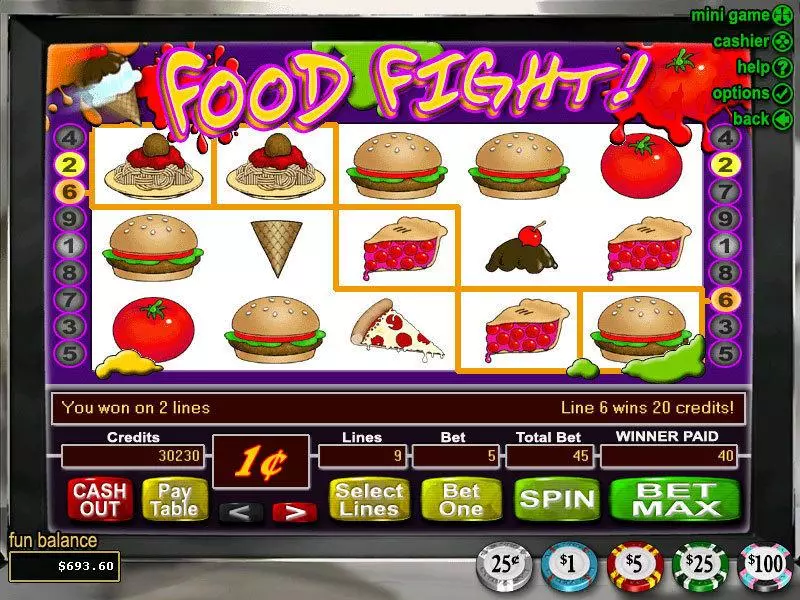 Food Fight RTG Slot Main Screen Reels