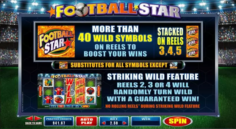 Football Star Microgaming Slot Info and Rules