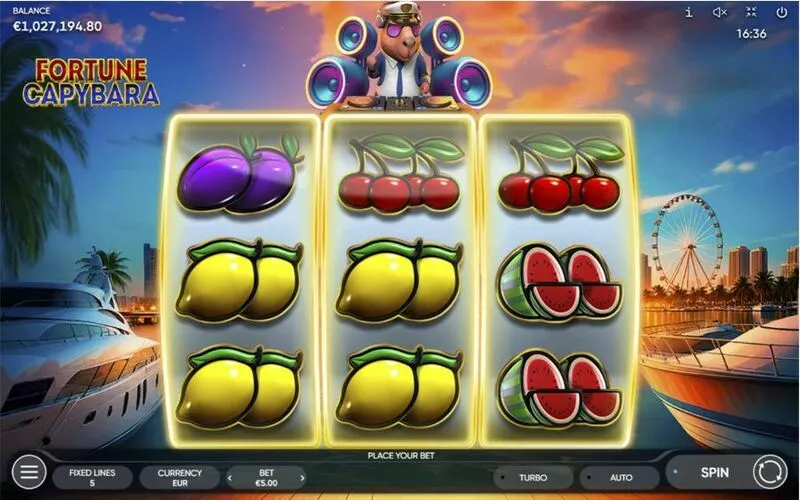 Fortune Capibara Endorphina Slot Main Screen Reels