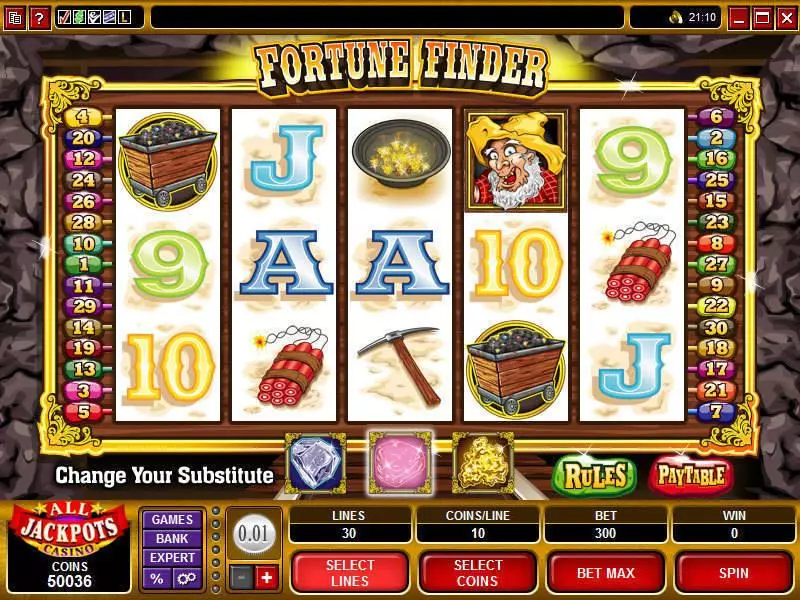 Fortune Finder Microgaming Slot Main Screen Reels