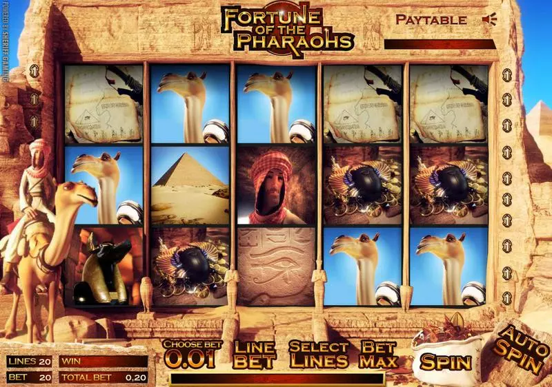 Fortune of the Pharaohs Sheriff Gaming Slot Main Screen Reels