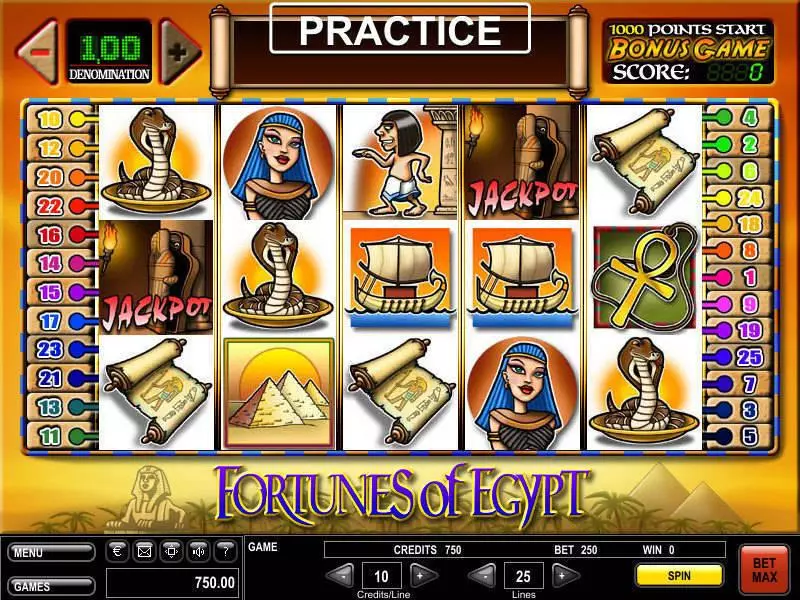 Fortunes of Egypt GTECH Slot Main Screen Reels