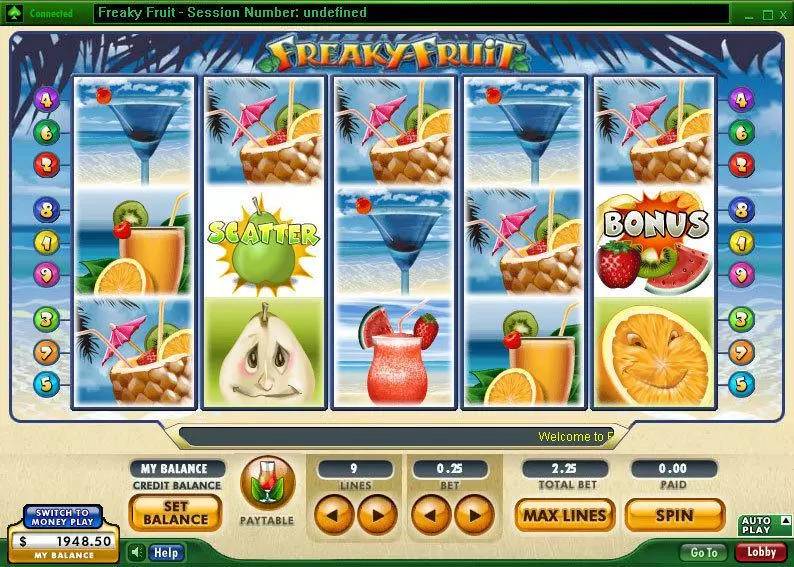 Freaky Fruit 888 Slot Main Screen Reels