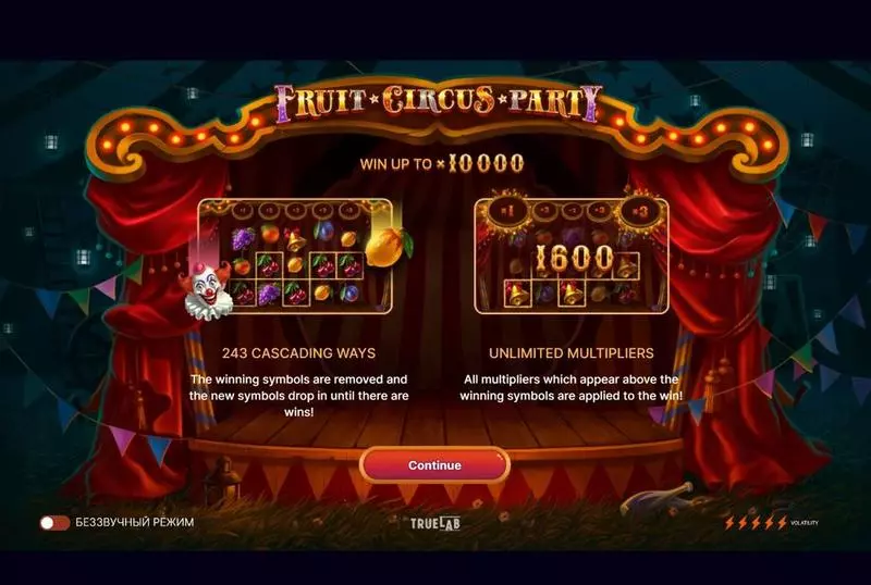 Fruit Circus Party TrueLab Games Slot Info and Rules