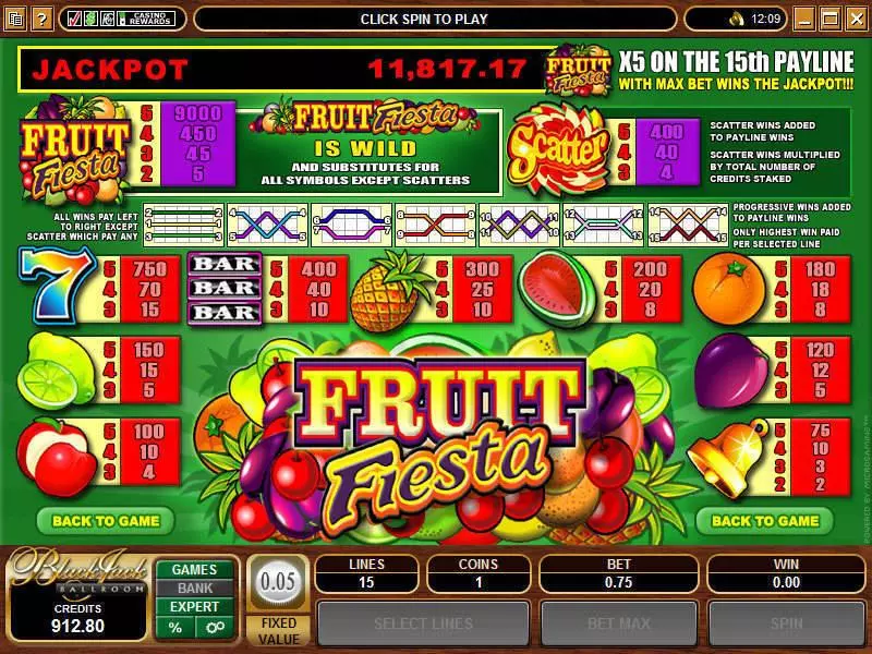 Fruit Fiesta 5-Reels Microgaming Slot Info and Rules