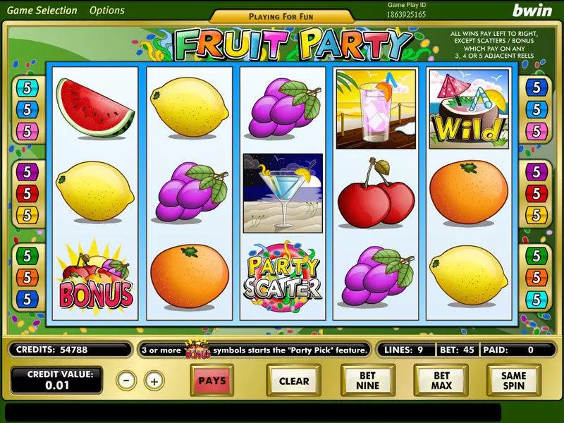 Fruit Party Amaya Slot Main Screen Reels