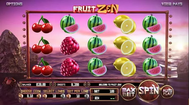 Fruit Zen BetSoft Slot Introduction Screen