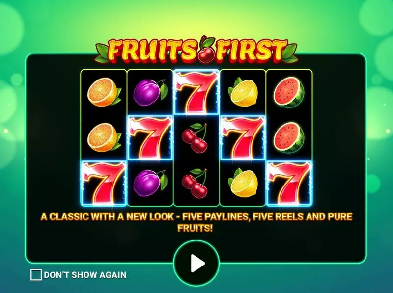 Fruits First Diamond Treasures Apparat Gaming Slot Introduction Screen