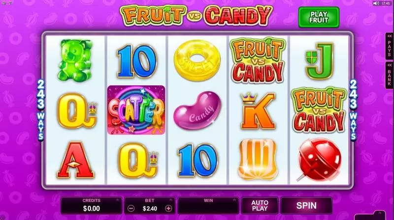 Fruits vs Candy Microgaming Slot Main Screen Reels