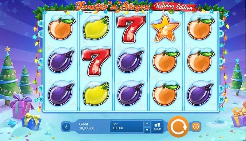 Fruits'N'Stars Holiday Edition Playson Slot Main Screen Reels