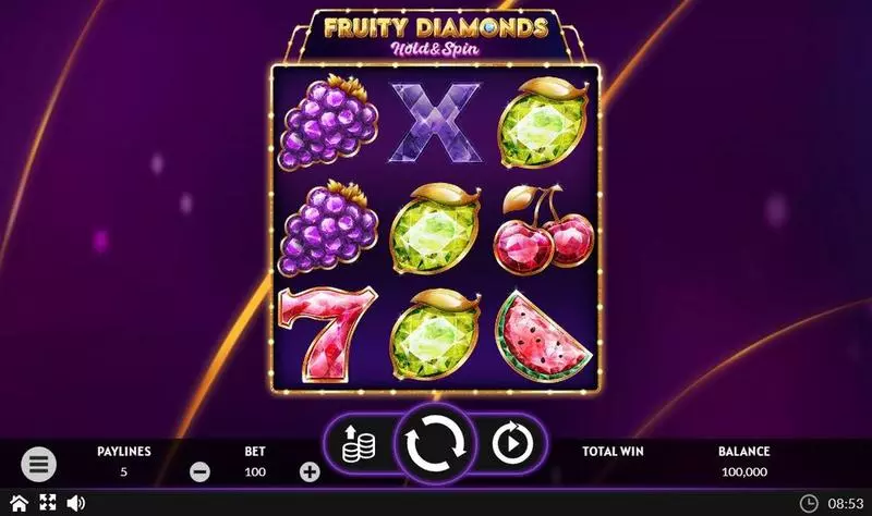 Fruity Diamonds Apparat Gaming Slot Main Screen Reels